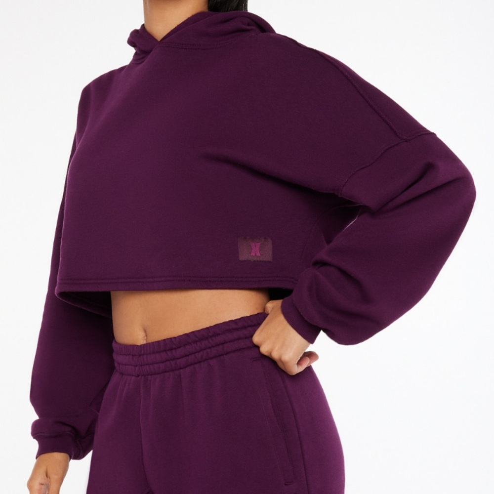 Savage x Fenty Essential Cropped Late Night Purple Hoodie